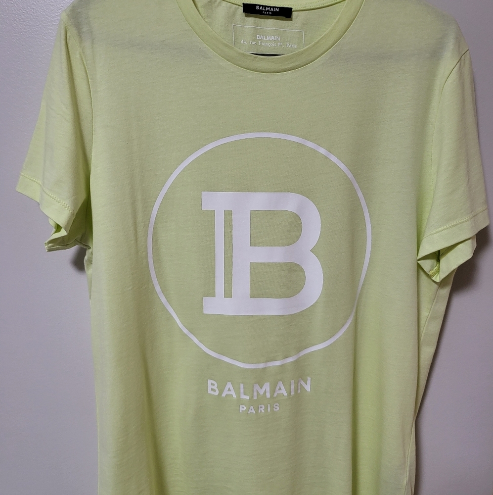 Yellow Balmain Logo T-shirt
